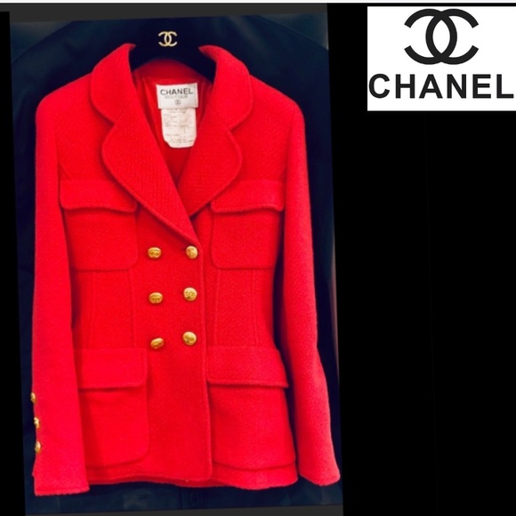 CHANEL Jackets & Blazers - CHANEL Bouclé Tweed Double-Breasted Blazer Jacket